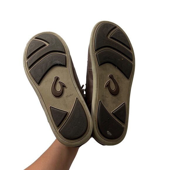 Olukai Nalukai Brown Leather Lace Up Boots Mens Size 8.5 - Picture 6 of 8